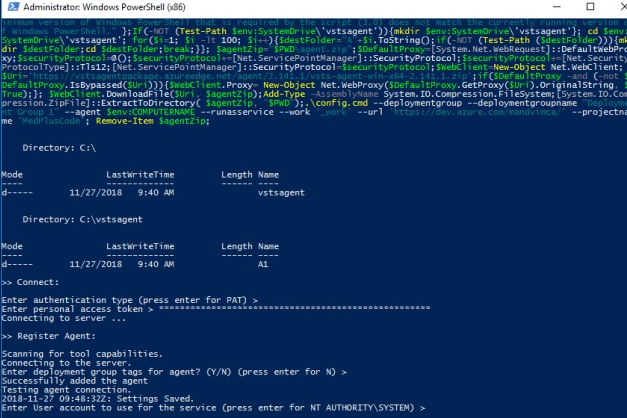 Enter user account to use for the service